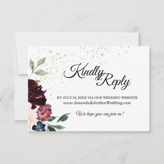 Summer Celebration Wedding Website Response Kaart (Voorkant)