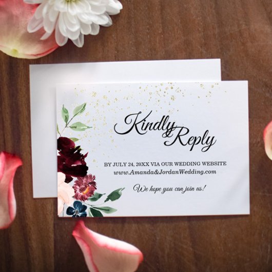 Summer Celebration Wedding Website Response Kaart