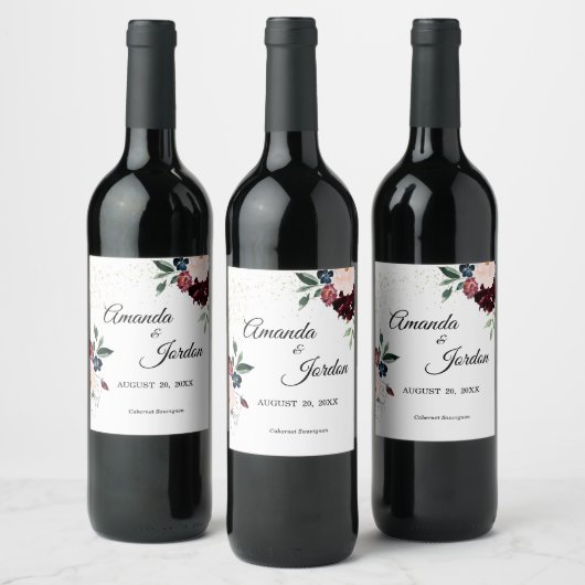 Summer Celebration Wedding Wine Label Wijn Etiket (Flessen)