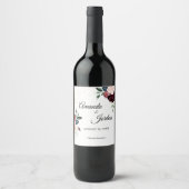 Summer Celebration Wedding Wine Label Wijn Etiket (Voorkant)