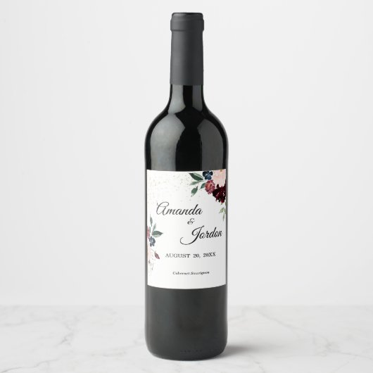 Summer Celebration Wedding Wine Label Wijn Etiket (Voorkant)