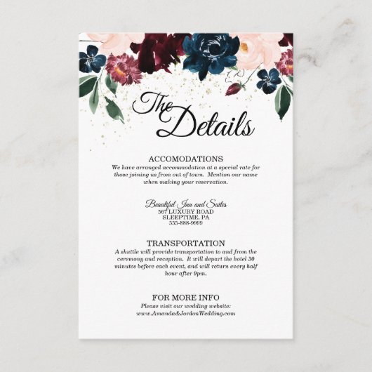 Summer Celebrding Wedding Details Enclosure Kaart (Voorkant)