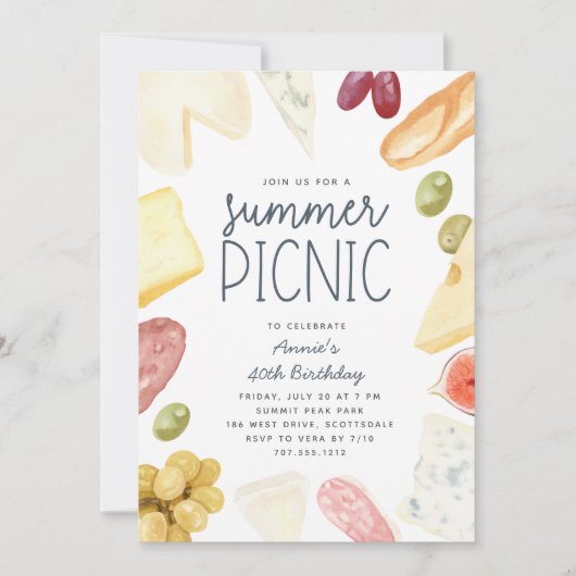 Summer Charcuterie elke keer dat er een picknick w Kaart (Voorkant)