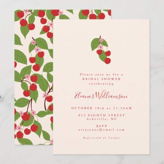 Summer  Cherries Boho Vrijgezellenfeest Kaart