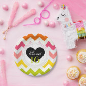 Summer Chevron Birthday Paper Borden Papieren Bordje (Feest)