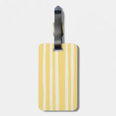 Summer Chic Retro Yellow Stripes Personalized Bagagelabel (Achterkant verticaal)