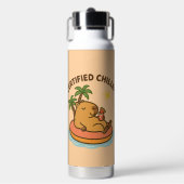 Summer Chill Capybara – Schattigee tropische water Waterfles (Voorkant)