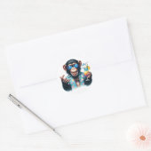 Summer Chill Chimp Chillin - Zonnebril & Cocktail Ronde Sticker (Envelop)