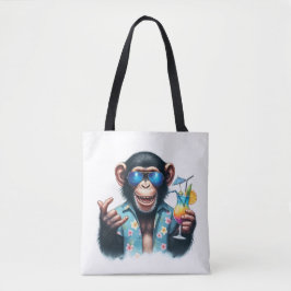 Summer Chill Chimp Chillin - Zonnebril & Cocktail Tote Bag