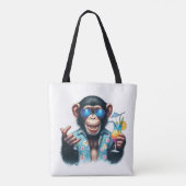 Summer Chill Chimp Chillin - Zonnebril & Cocktail Tote Bag (Achterkant)