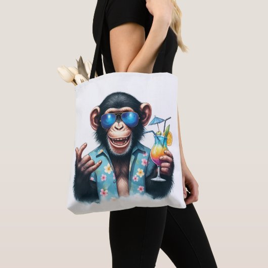 Summer Chill Chimp Chillin - Zonnebril & Cocktail Tote Bag (Dichtbij)