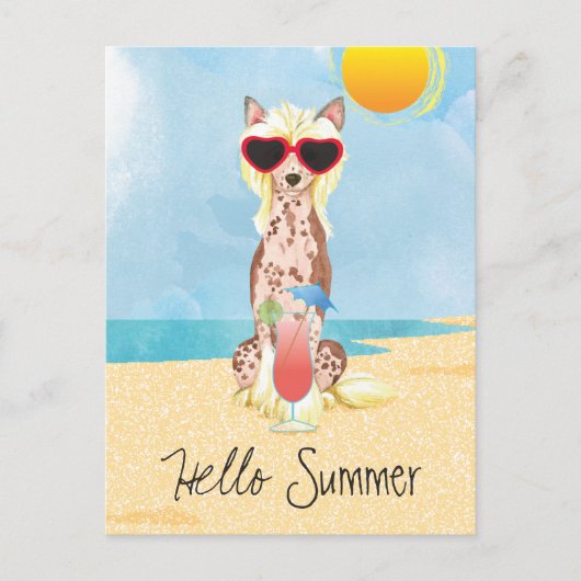 Summer Chinese Crested Briefkaart (Voorkant)