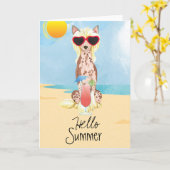 Summer Chinese Crested Kaart (Gele Bloem)