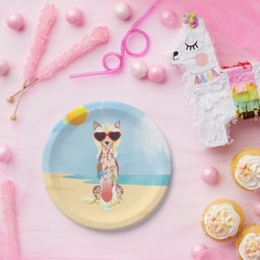Summer Chinese Crested Papieren Bordje (Feest)