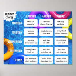 Summer Chore Chart Poster