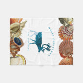 Summer Christmas Beach Seashell Deer Fleece Deken (Voorkant (Horizontaal))