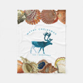 Summer Christmas Beach Seashell Deer Fleece Deken (Voorkant)