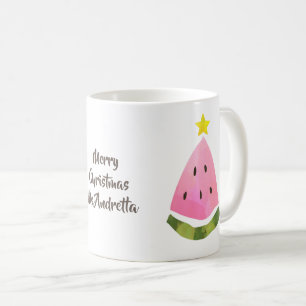Summer Christmas Watermelon Tree Message Cup Mok