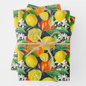Summer, citrus, boho, bohemen, bloemMiddellandse Z Inpakpapier Vel (In situ)