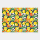 Summer, citrus, boho, bohemen, bloemMiddellandse Z Inpakpapier Vel (Voorkant)