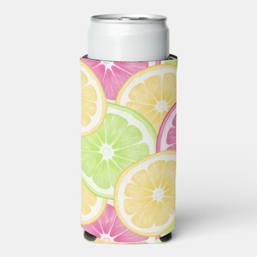 Summer Citrus Can Coozie | Seltzer - Fles - Can (Seltzer Voorkant)