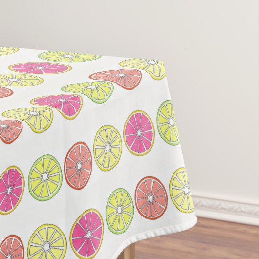 Summer Citrus Fruit Oranje Limoen Lemon Grapefruit Tafelkleed (Voorbeeld)