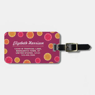 Summer Citrus Fruit Slice Tropical  Patroon Bagagelabel
