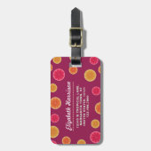 Summer Citrus Fruit Slice Tropical  Patroon Bagagelabel (Voorkant verticaal)