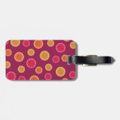 Summer Citrus Fruit Slice Tropical  Patroon Bagagelabel (Achterkant horizontaal)
