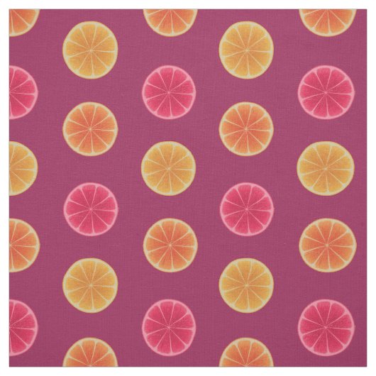 Summer Citrus Fruit Slice Tropical  Patroon Stof (Swatch)