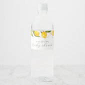 Summer Citrus Lemon Baby shower Waterfles Etiket (Voorkant)