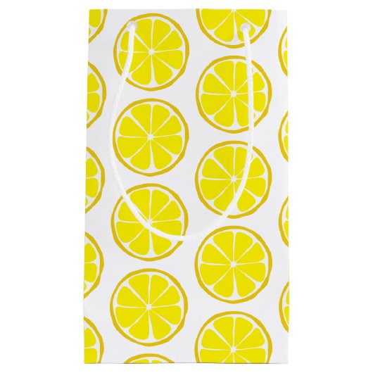 Summer Citrus Lemon Gift Bag - SM/MED/WINE Klein Cadeauzakje (Voorkant)