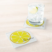Summer Citrus Lemon Glass Onderzetter (Schuin)
