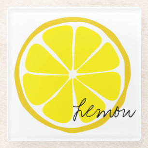 Summer Citrus Lemon Glass Onderzetter