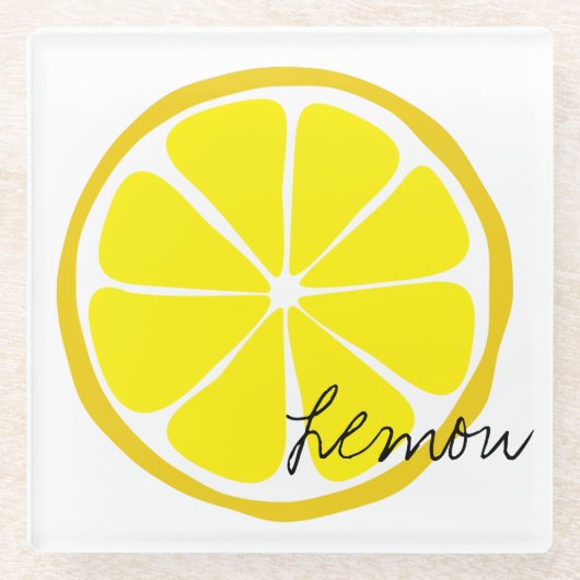 Summer Citrus Lemon Glass Onderzetter (Voorkant)