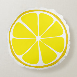 Summer Citrus Lemon Round Pillow Rond Kussen
