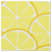 Summer Citrus Lemon Slices Fabric Stof (Close Up)
