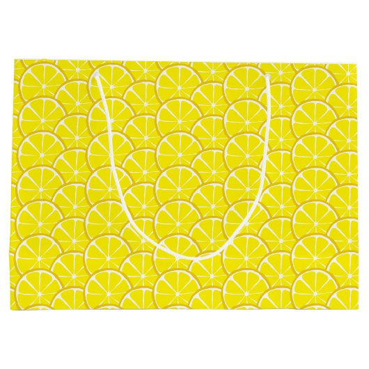 Summer Citrus Lemon Slices Gift Bag - GROTE Groot Cadeauzakje (Achterkant)
