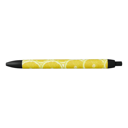 Summer Citrus Lemon Slices Zwarte Inkt Pen (Voorkant)
