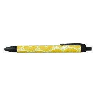 Summer Citrus Lemon Slices Zwarte Inkt Pen