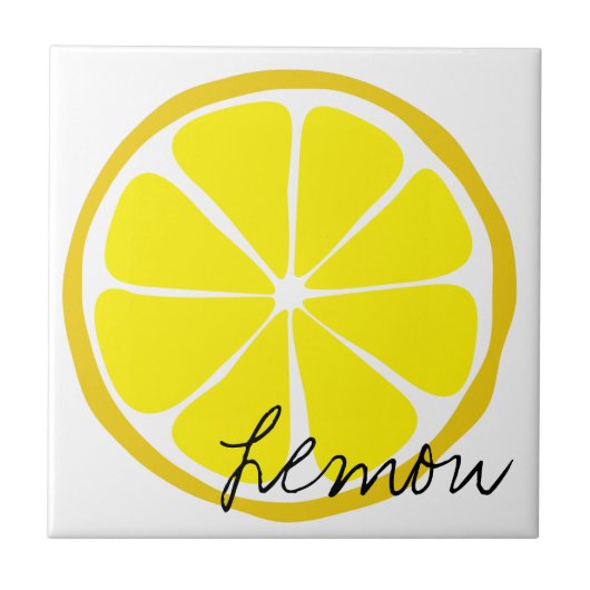 Summer Citrus Lemon Tile Tegeltje (Voorkant)