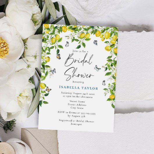 Summer Citrus Lemon Vrijgezellenfeest Kaart