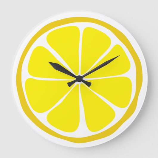Summer Citrus Lemon Wall Clock Grote Klok (Voorkant)
