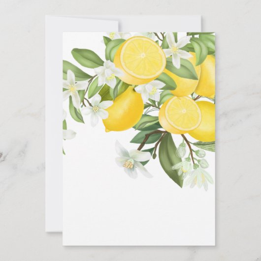 Summer Citrus Lemon Wedding Invitation Kaart (Achterkant)