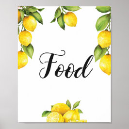 Summer Citrus Lemons Food Sign Baby shower Poster