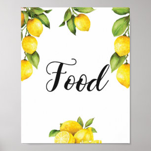 Summer Citrus Lemons Food Sign Baby shower Poster
