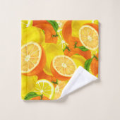 Summer Citrus Lemons & Sinaasappels Whimsical™ Bad Handdoek (Wasdoekje)