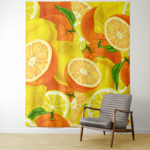 Summer Citrus Lemons & Sinaasappels Whimsical™ Wandkleed