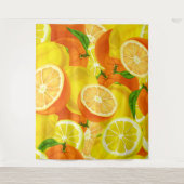 Summer Citrus Lemons & Sinaasappels Whimsical™ Wandkleed (Voorkant)