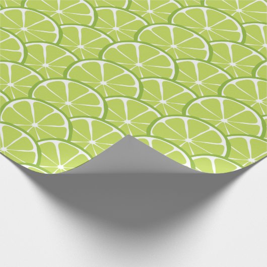 Summer Citrus Limoen Slices Wrapping Paper Cadeaupapier (Hoek)